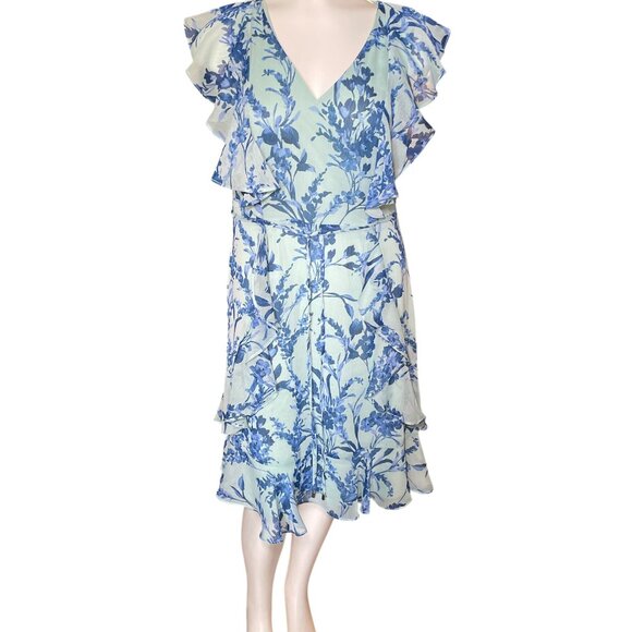 Tommy Hilfiger Ruffle Flutter Sleeve Dress sz 8 - Picture 1 of 7